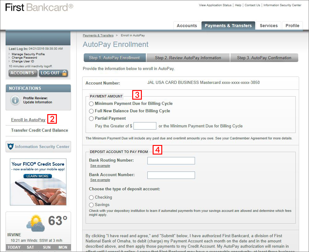 Autopay Enrollment